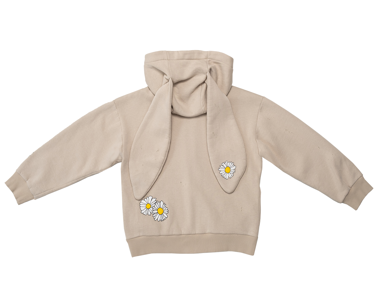 Daisy-print Zipped Sweatshirt With Bunny Hoodie