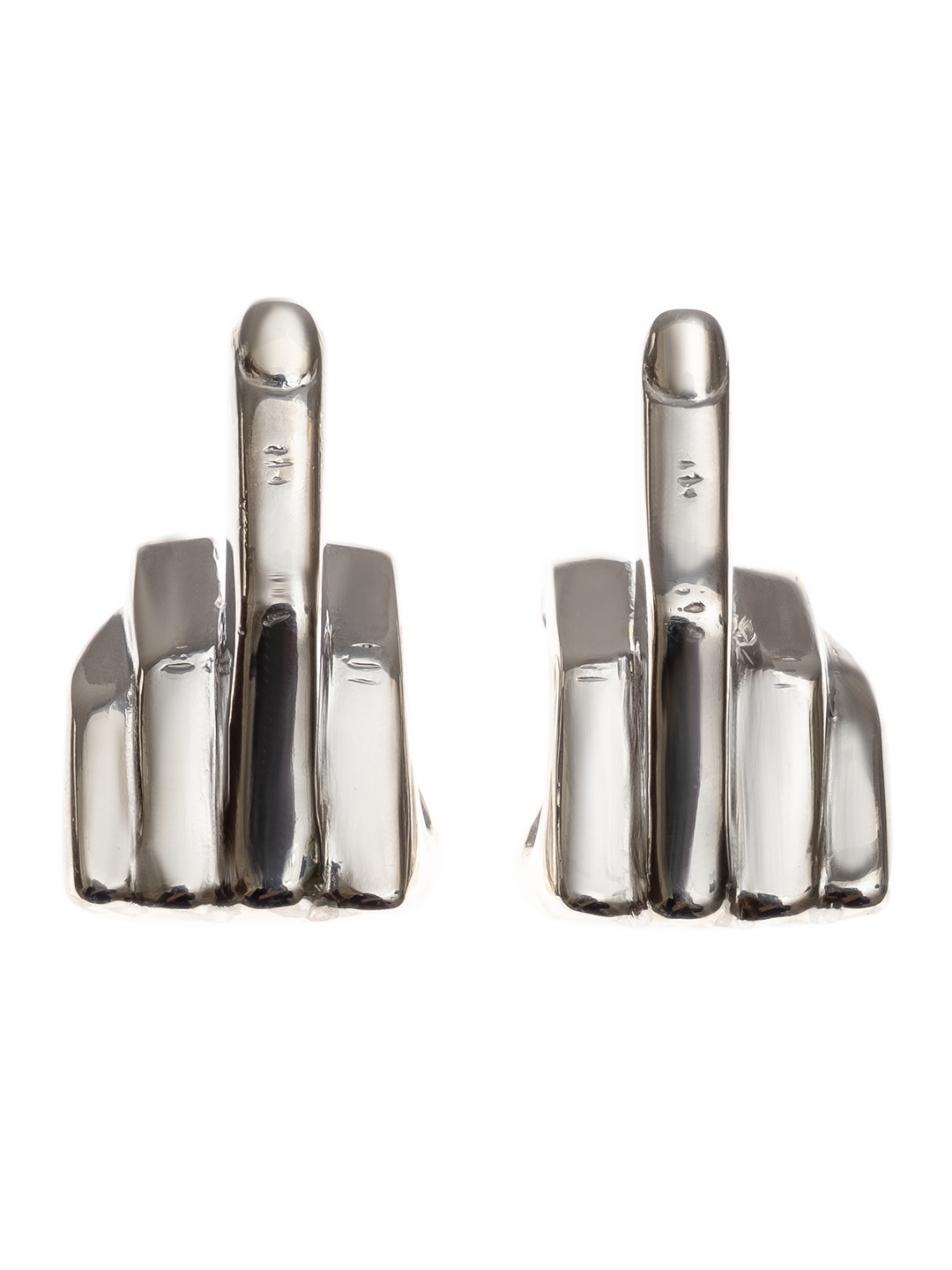 Middle Finger Ear Cuff Silver