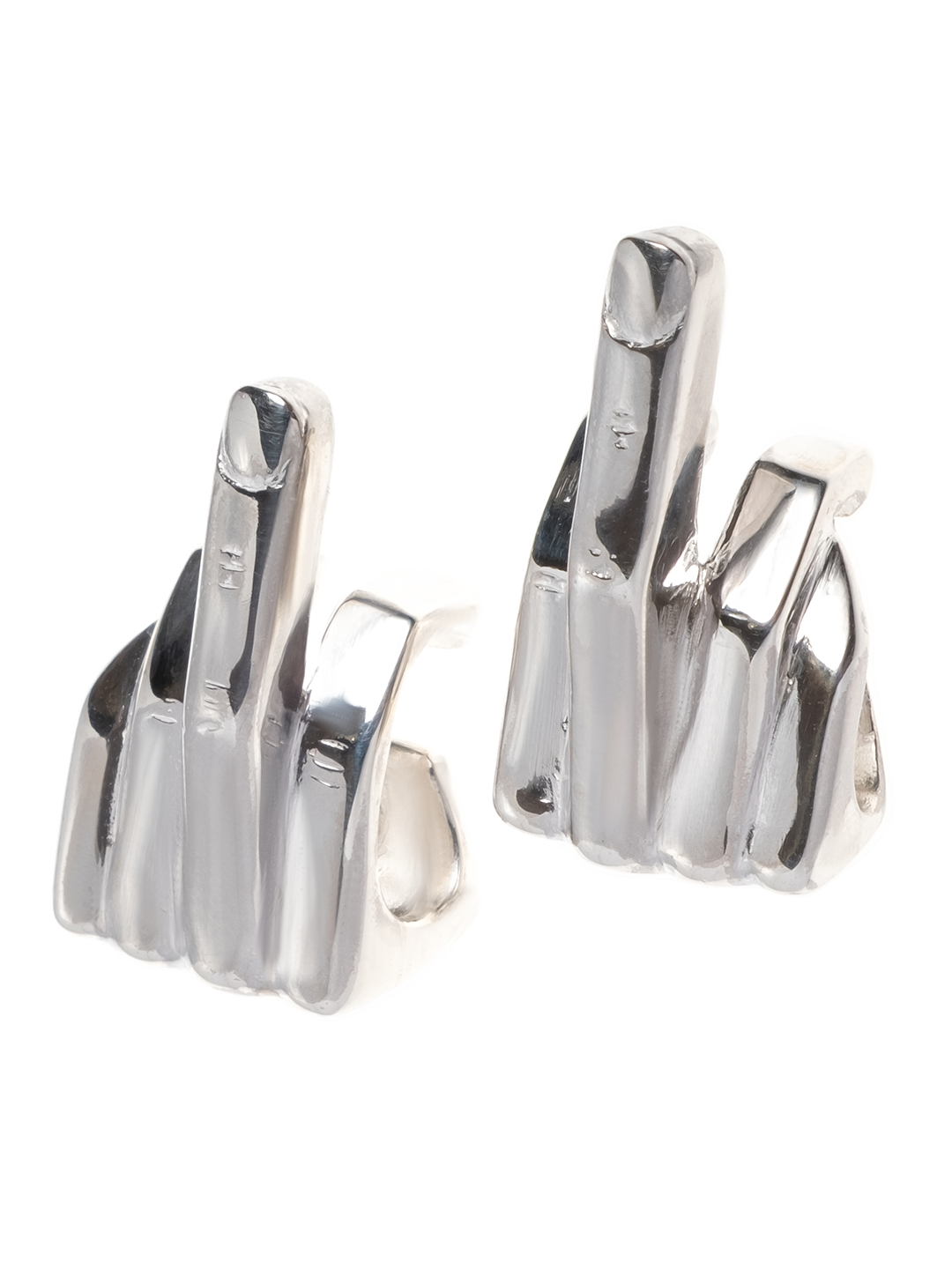 Middle Finger Ear Cuff Silver