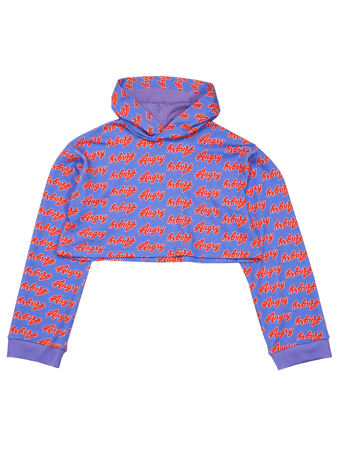 Angry Print Cropped Hoodie