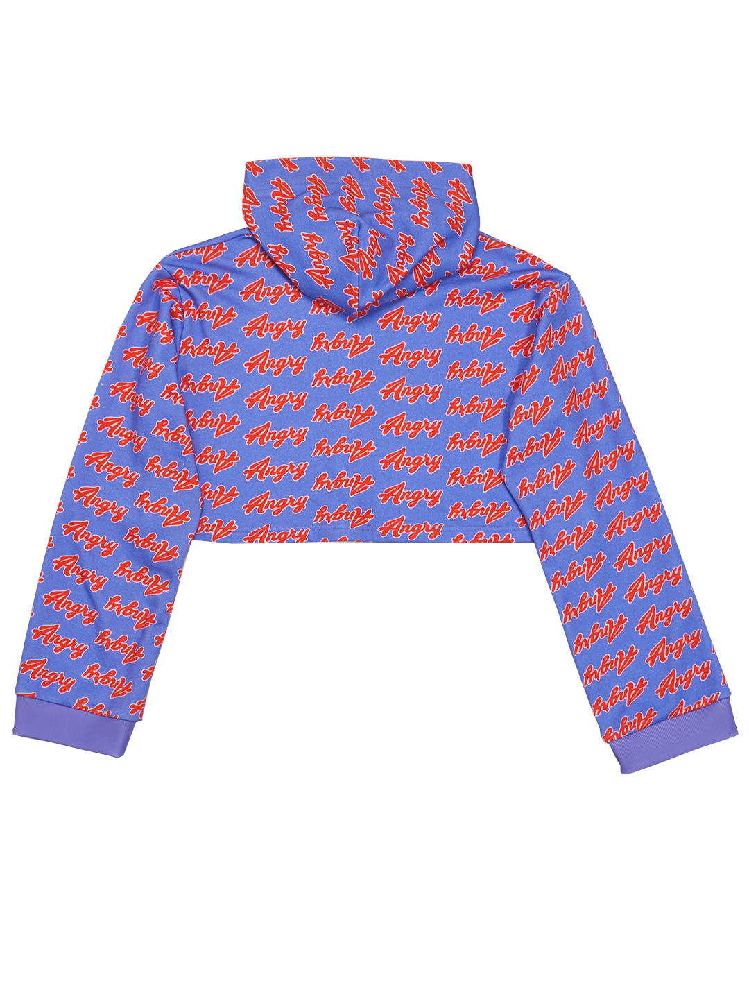 Angry Print Cropped Hoodie