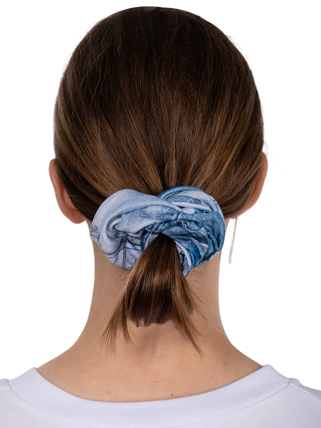 Denim Print Scrunchy
