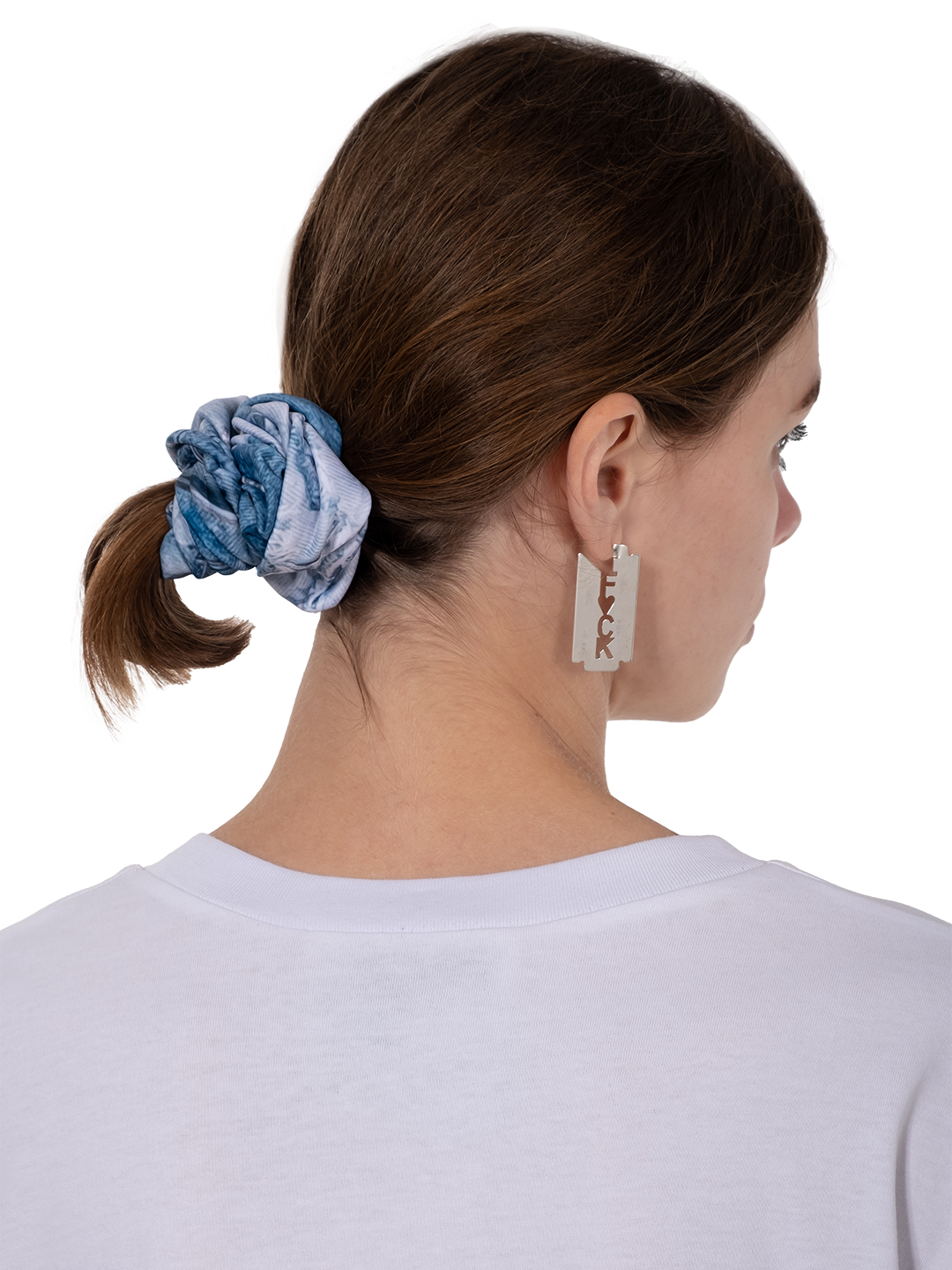 Denim Print Scrunchy