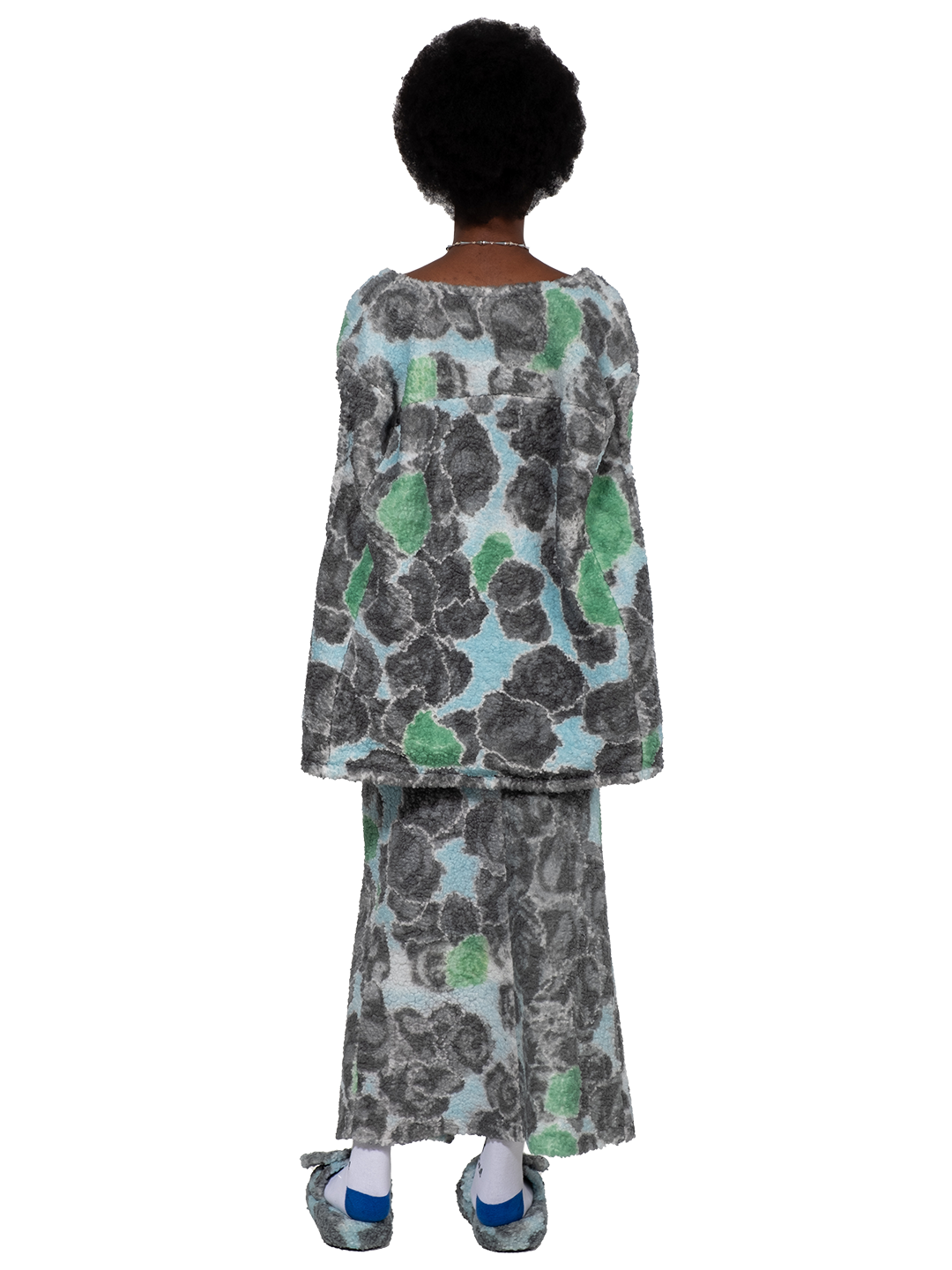 Pixel Roses Fleece Midi Skirt