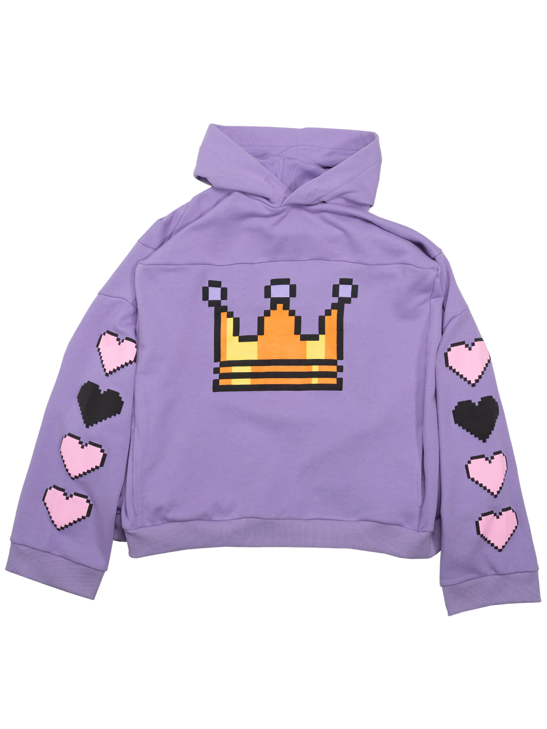 Pixel-print Crown Box Hoodie