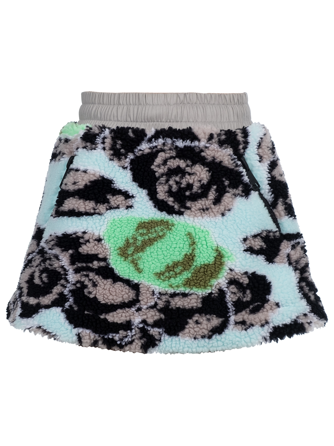 Pixel Roses-print Fleece Skirt