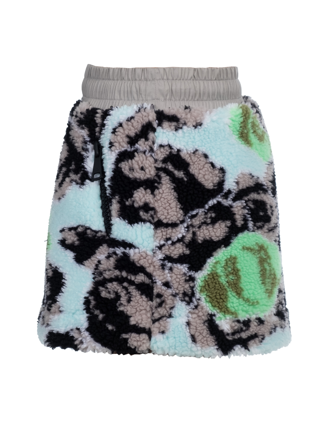 Pixel Roses-print Fleece Skirt