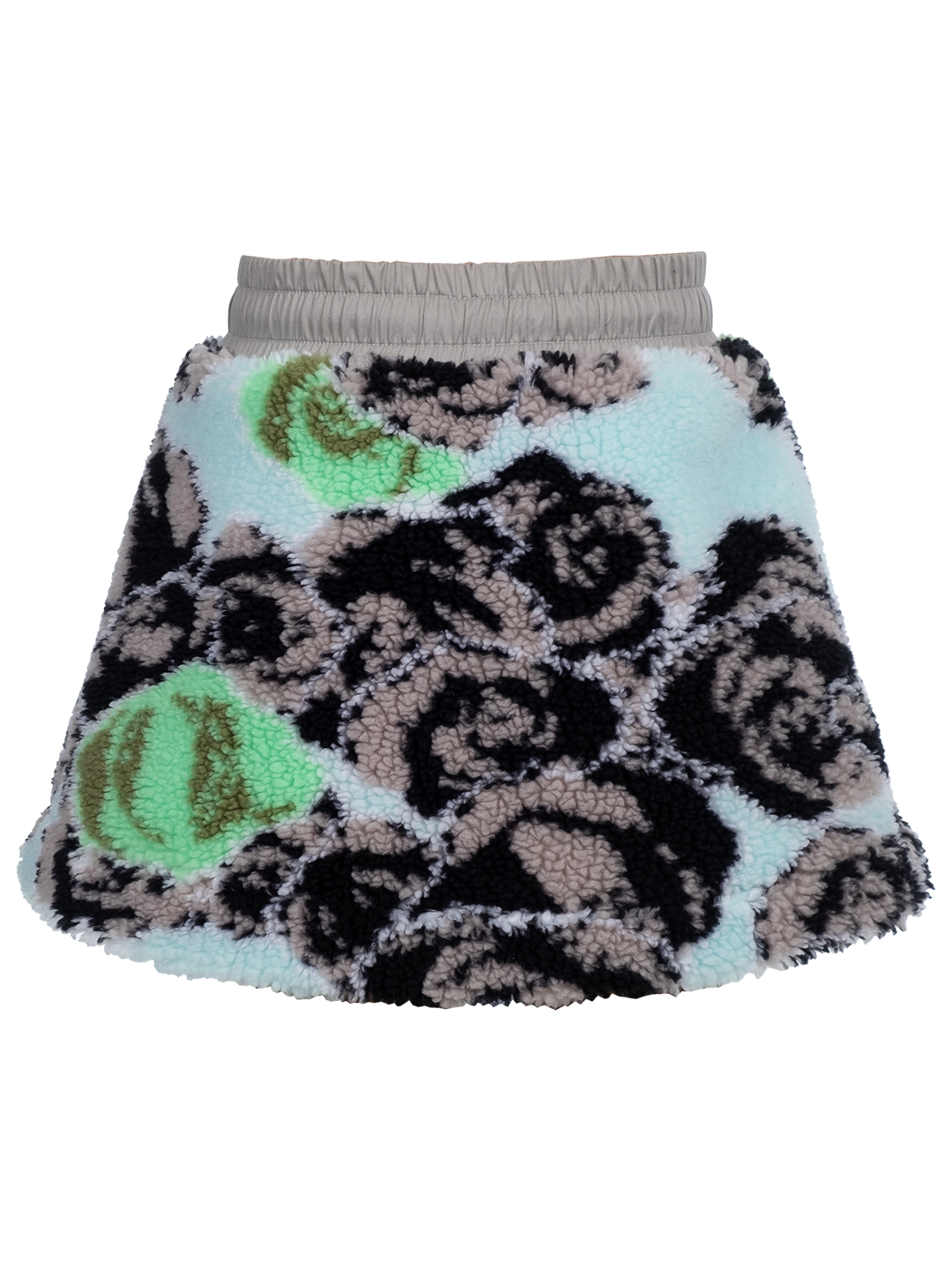 Pixel Roses-print Fleece Skirt