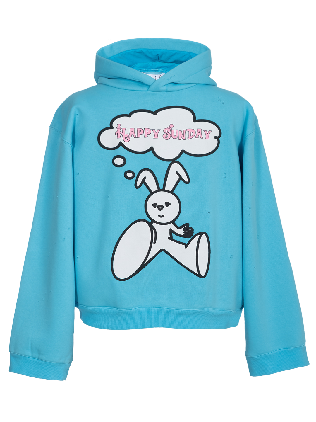 Distressed 'Happy Sunday' Hoodie