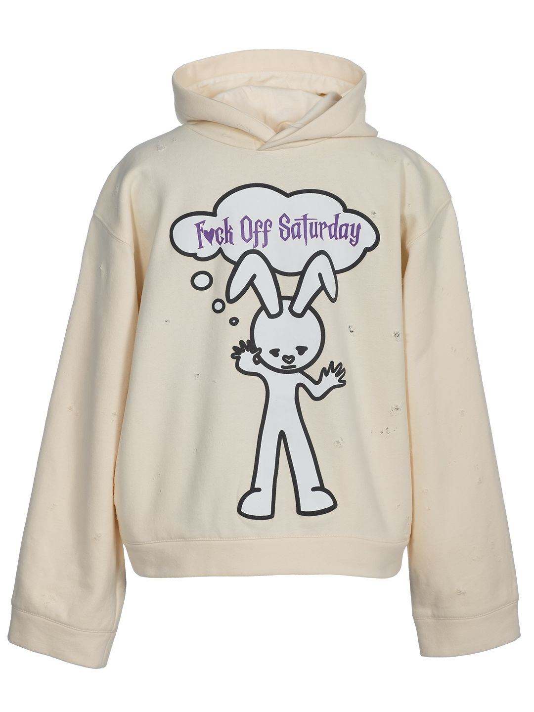 Distressed 'F*ck Off Saturday' Hoodie