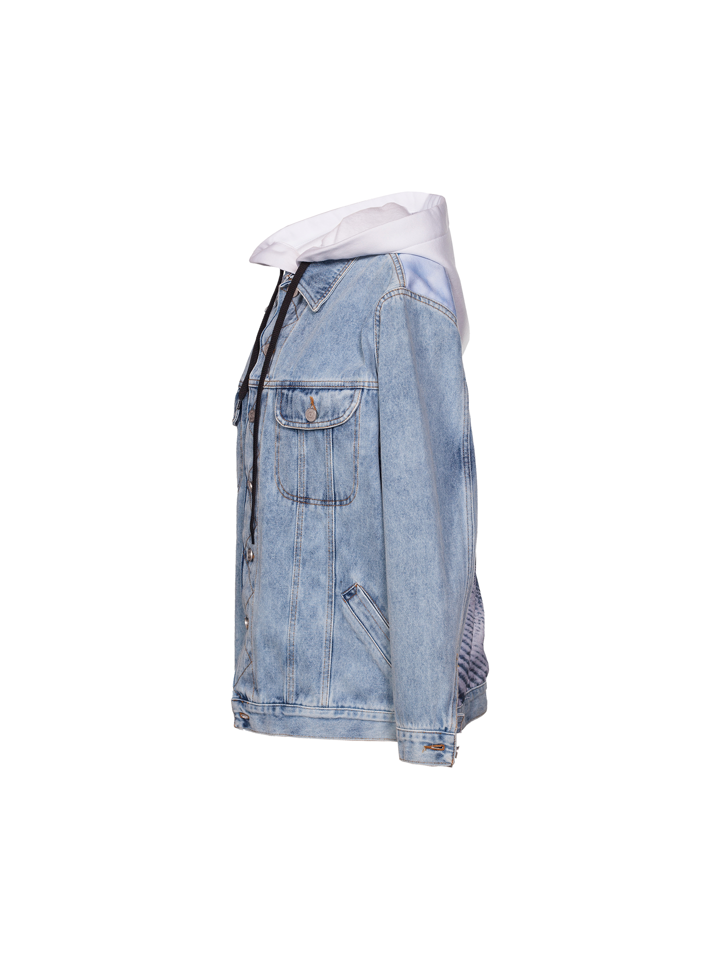 Hooded Trash Print On Back Jacket