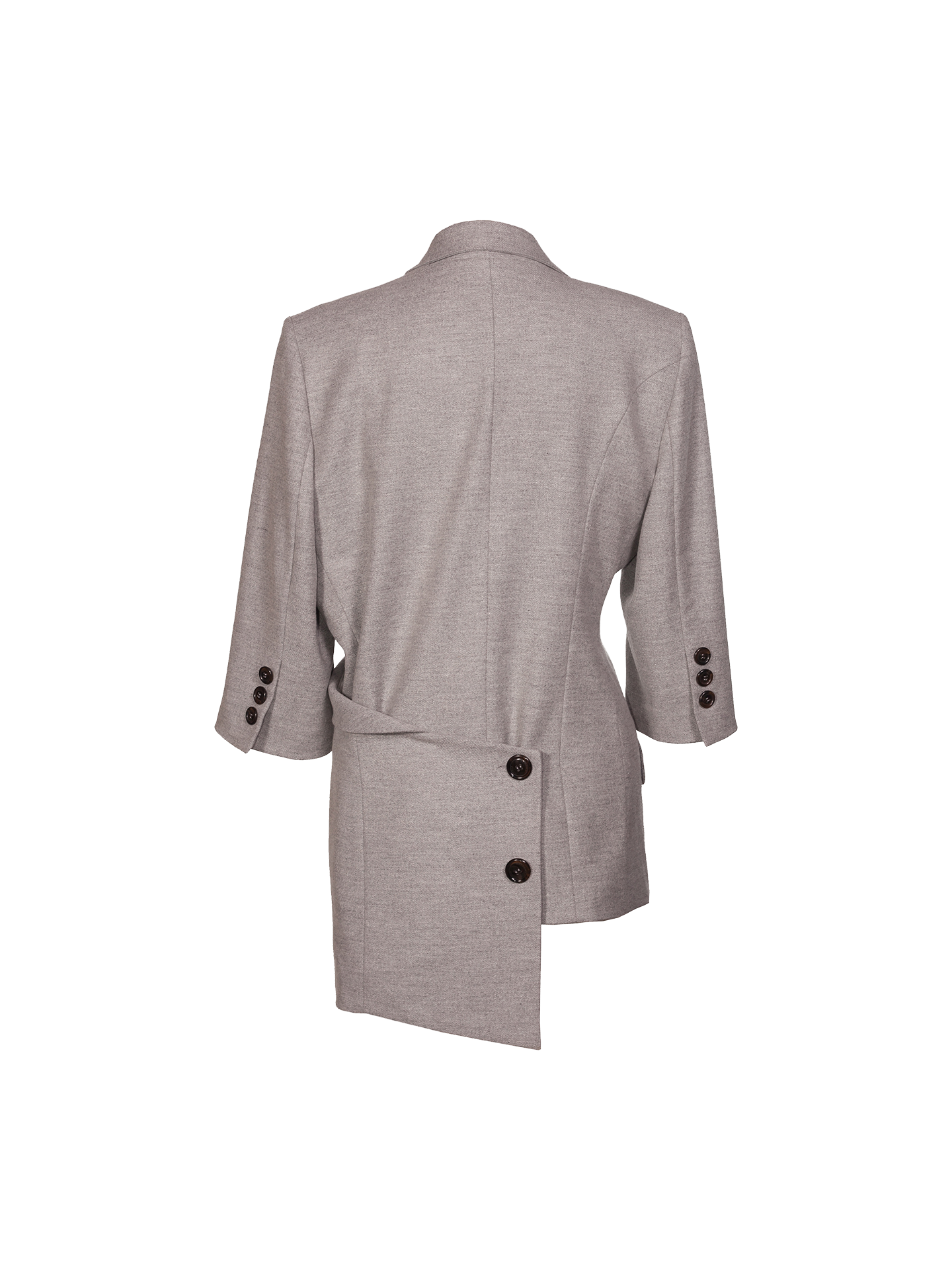 Grey Jacket Wrap Around 3/4 Sleeve