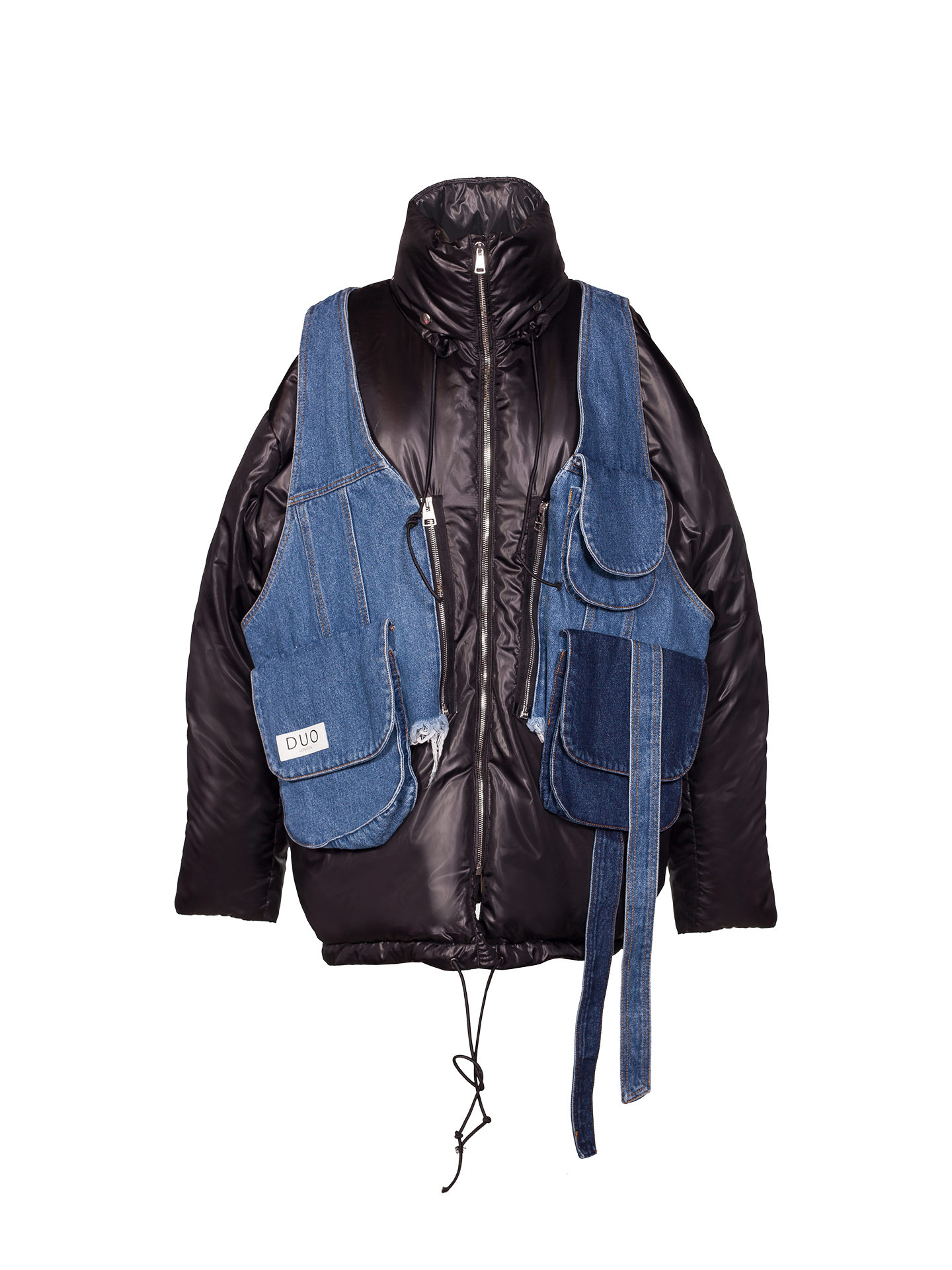 DUO Puffer Jacket With Detachable Denim Vest