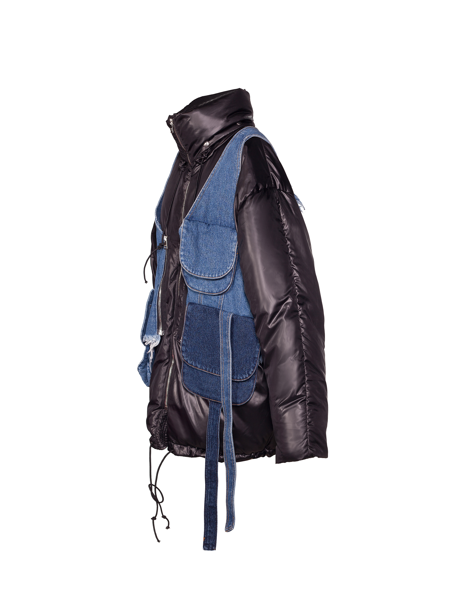 DUO Puffer Jacket With Detachable Denim Vest