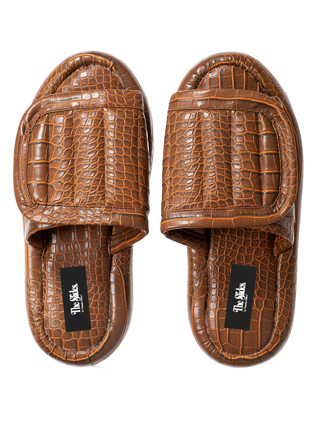 The Faux Leather Slides.